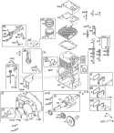 CrankcaseCover Sump Crankshaft Piston Oil Diagram and Parts List for 19G412-1180-E2  Briggs and Stratton Engine